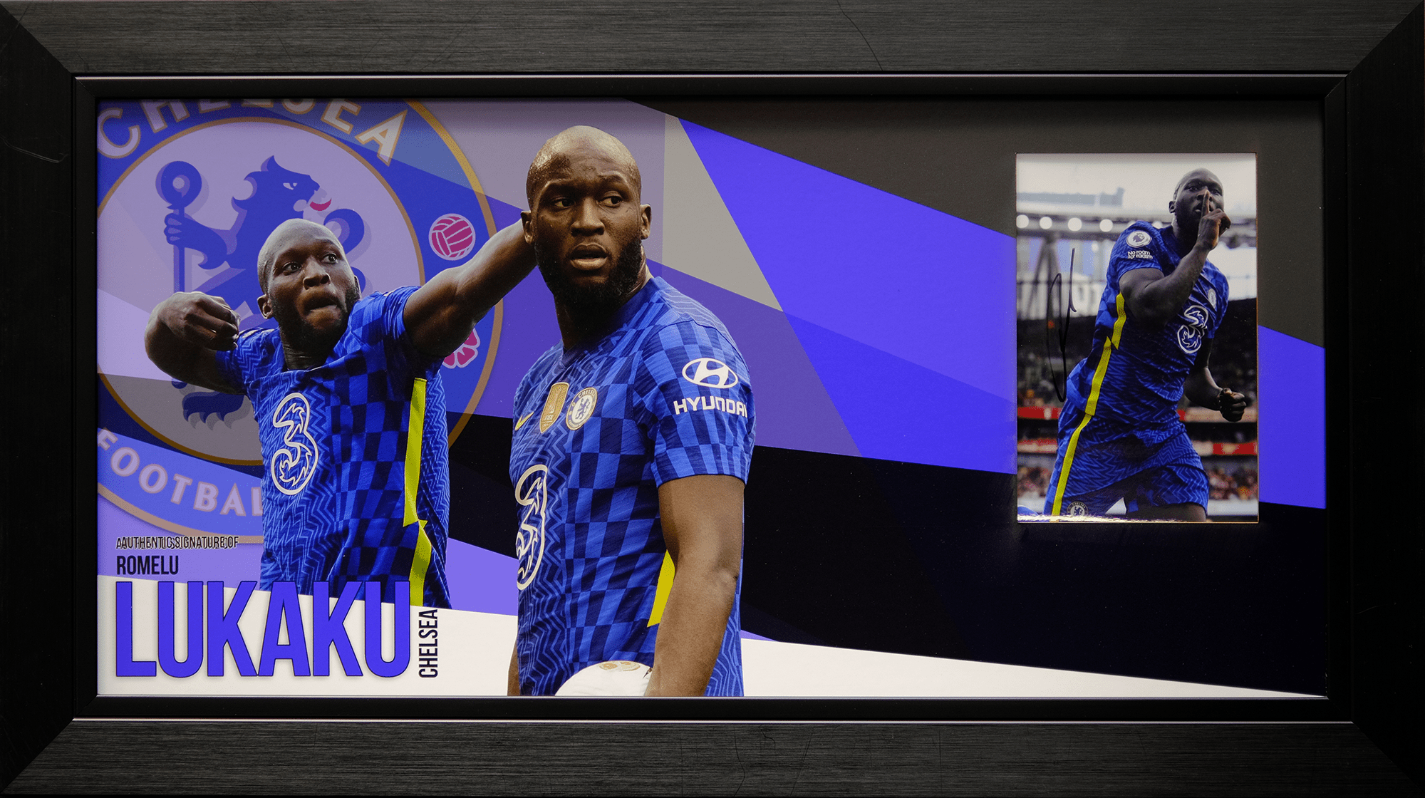 Lukaku Signed 4x6 Photograph Display - Memorabilia Framers Shop